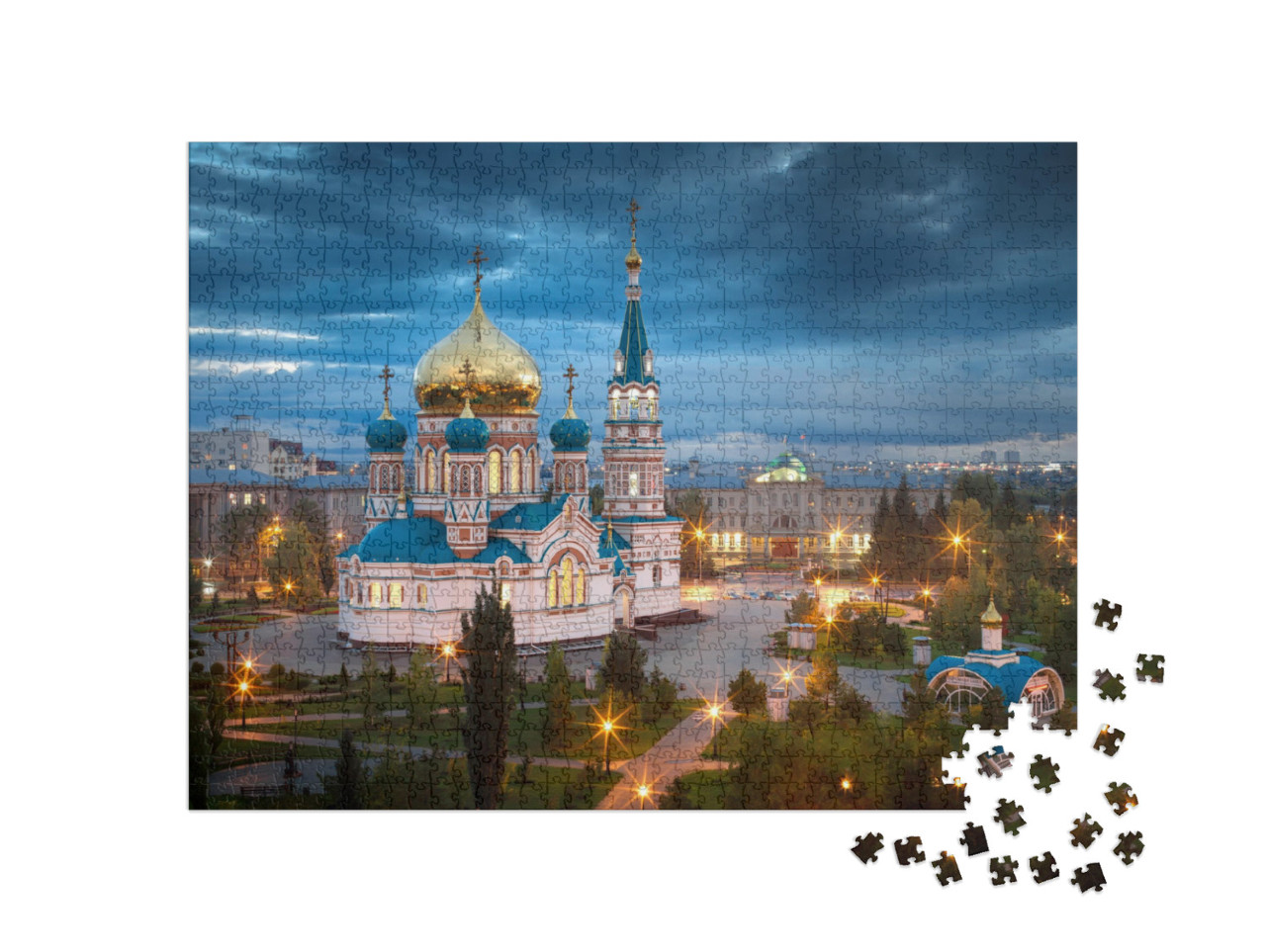 Puzzle 1000 pezzi „Cattedrale dell'Assunzione, Omsk, Russia“