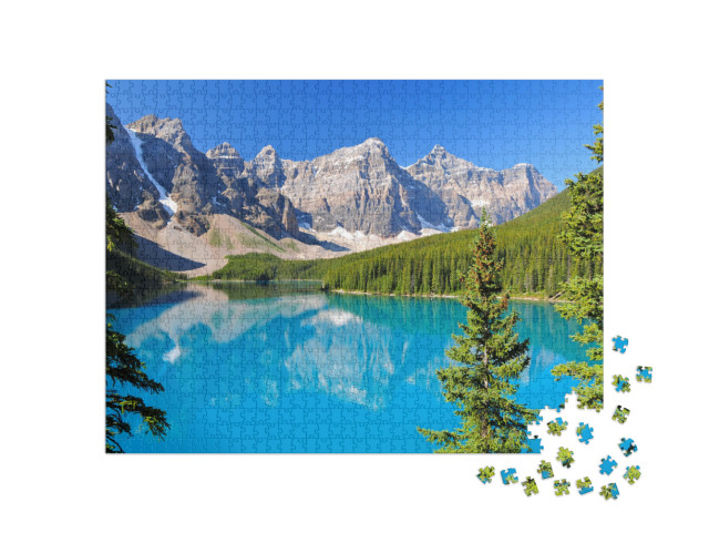 Puzzle 1000 pezzi „Lago Moraine di colore turchese, Canada“