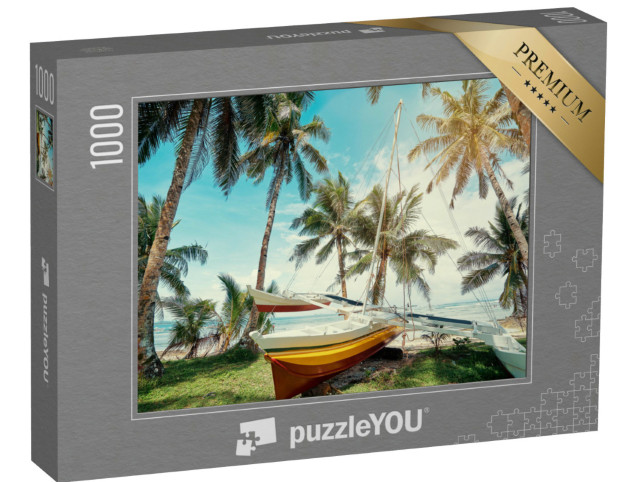 Puzzle 1000 pezzi „Spiaggia con barca da pesca, Isola di Siargao, Filippine“