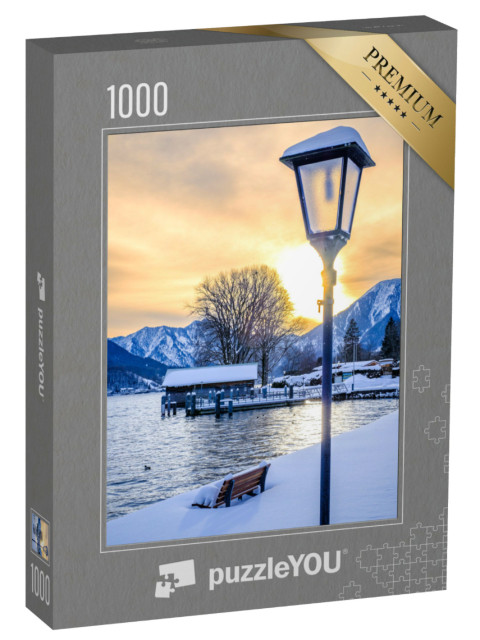 Puzzle 1000 pezzi „Paesaggio invernale sul lago Tegernsee in Baviera“