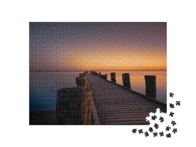 Puzzle 1000 pezzi „Tramonto vicino a Föhr, Mare del Nord, Germania“
