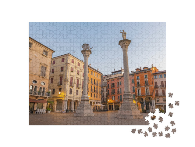 Puzzle 1000 pezzi „Vicenza - Piazza dei Signori al tramonto, Italia“