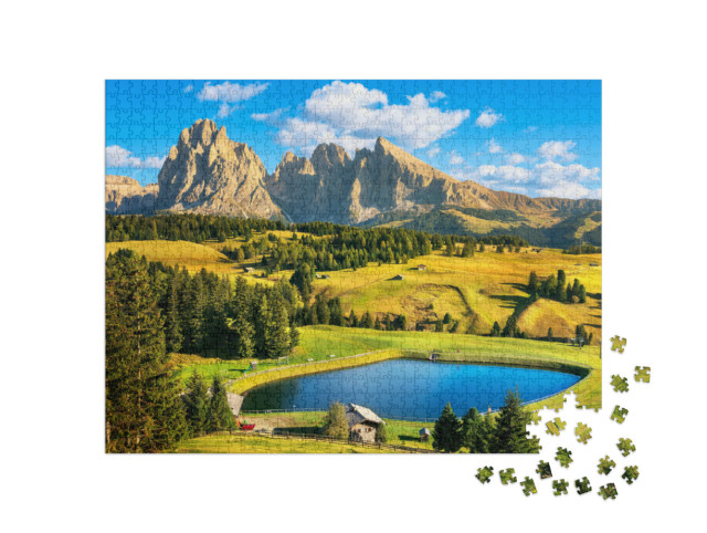Puzzle 1000 pezzi „Alpe di Siusi nelle Dolomiti“