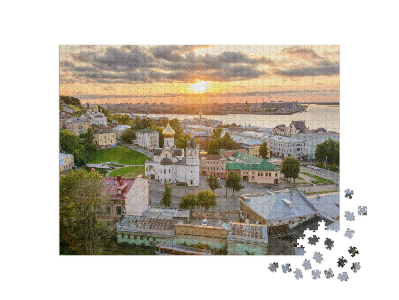 Puzzle 1000 pezzi „Vista di Nizhny Novgorod, Russia“