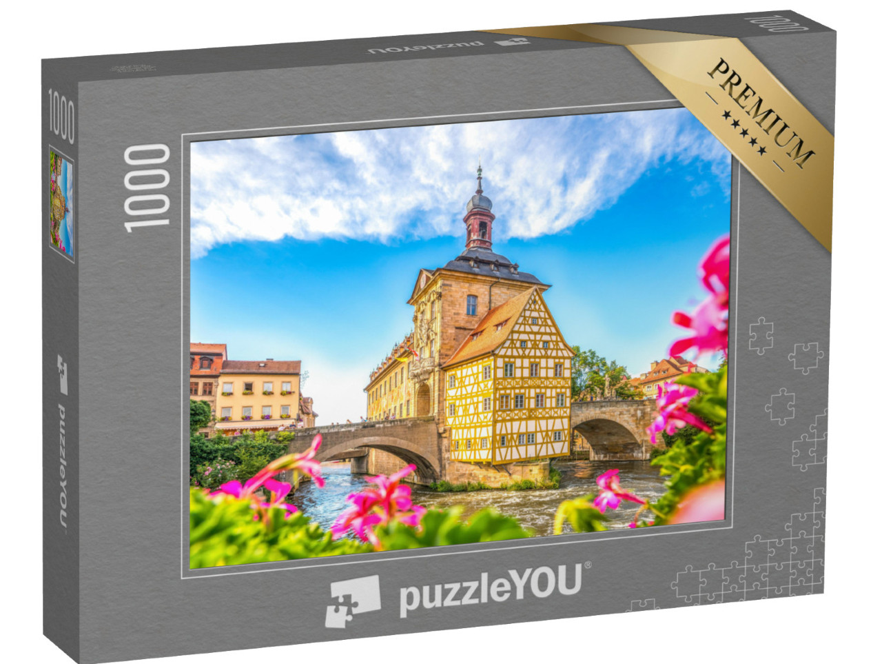 Puzzle 1000 pezzi „Grande vista sul municipio di Bamberg, Germania“