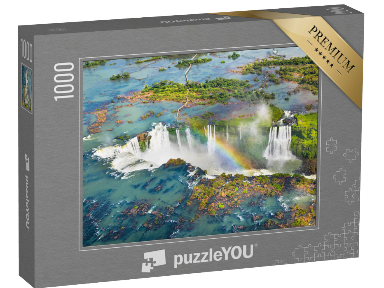 Puzzle 1000 pezzi „Meraviglie naturali: le cascate di Iguazu da un elicottero, Brasile“