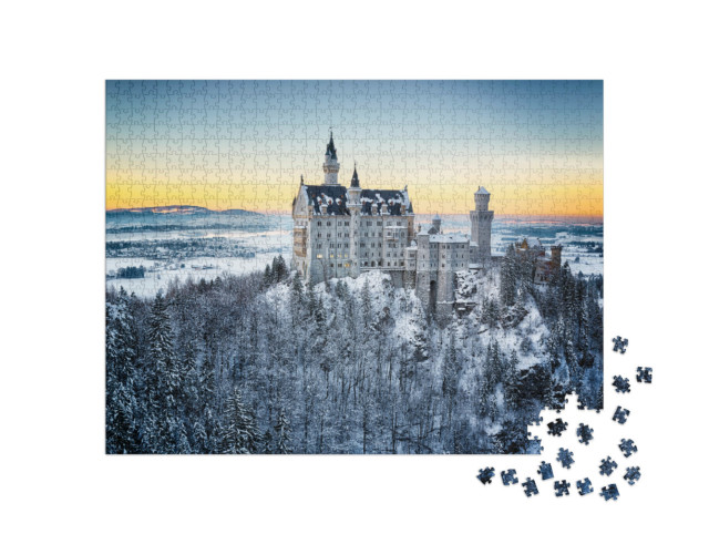 Puzzle 1000 pezzi „Il castello di Neuschwanstein in inverno“