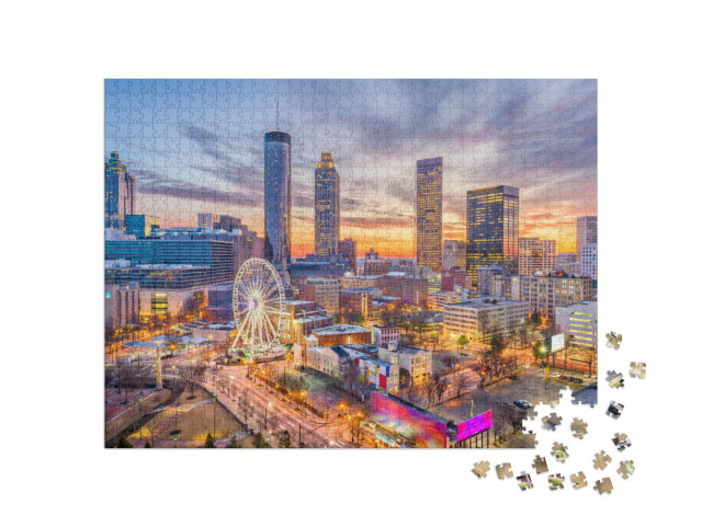 Puzzle 1000 pezzi „Skyline di Atlanta nello stato della Georgia, USA“