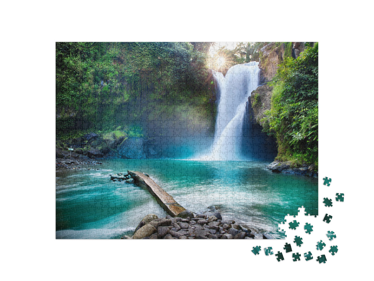 Puzzle 1000 pezzi „Cascata nascosta nella giungla tropicale“