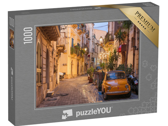 Puzzle 1000 pezzi „Siracusa, paesaggio urbano e stradale al crepuscolo.“