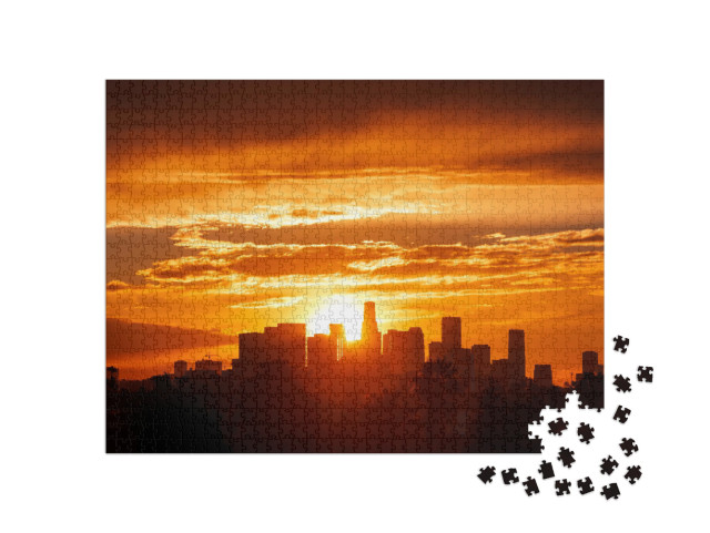 Puzzle 1000 pezzi „Alba rosso fuoco su Los Angeles“