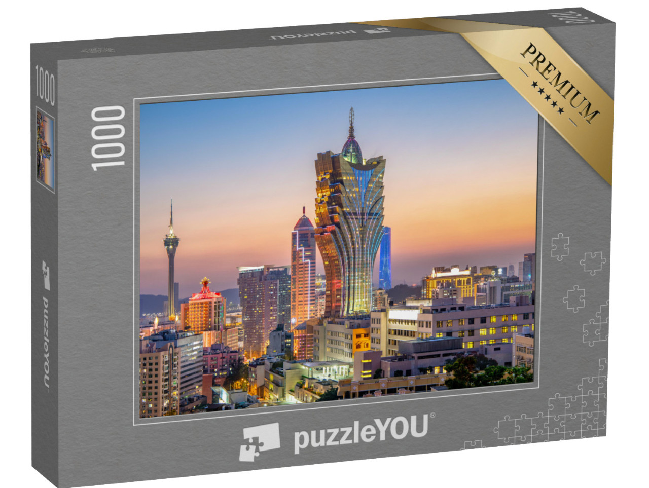 Puzzle 1000 pezzi „Lo skyline di Macao di notte“
