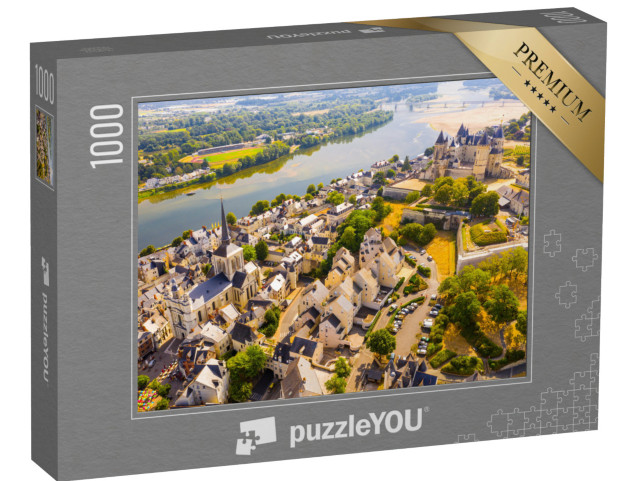 Puzzle 1000 pezzi „Città di Saumur con castello medievale sulle rive della Loira, Francia“