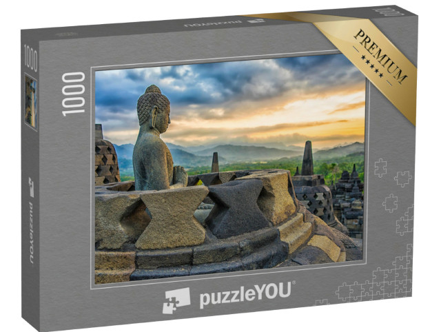 Puzzle 1000 pezzi „Il tempio di Borobudur al tramonto, Giava, Indonesia“