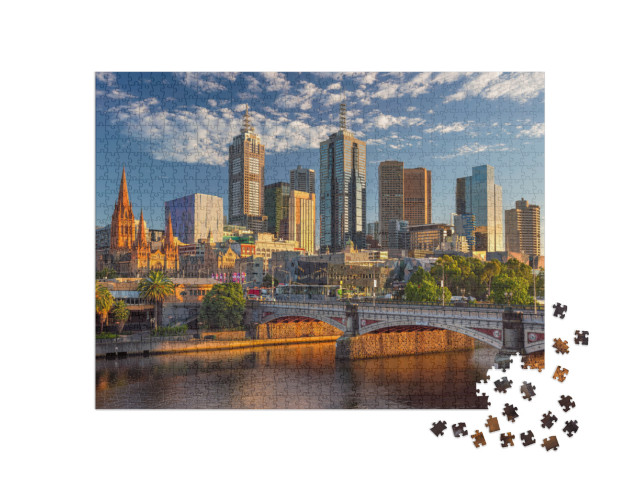 Puzzle 1000 pezzi „Lo skyline di Melbourne all'alba“