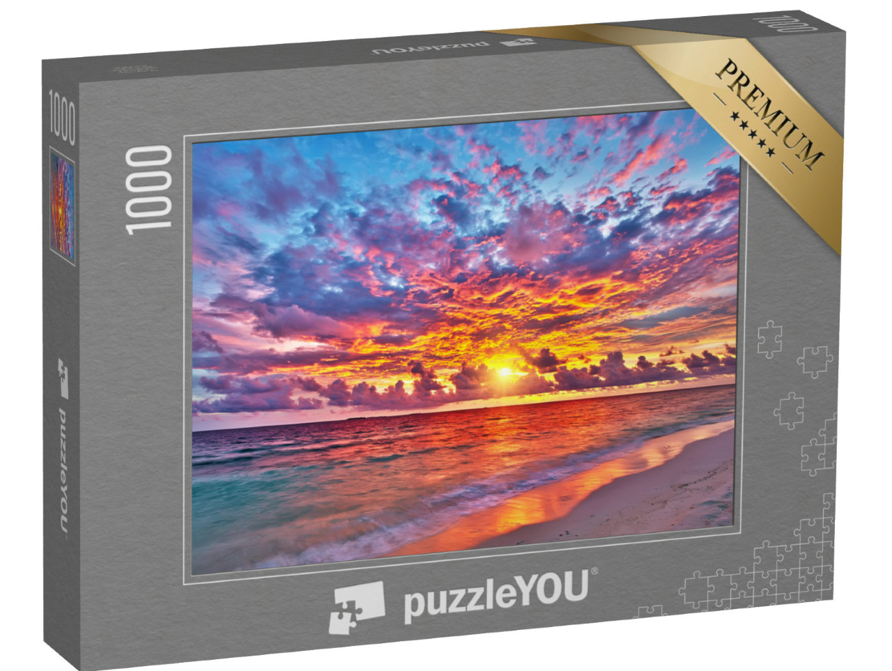 Puzzle 1000 pezzi „Tramonto sul mare alle Maldive“