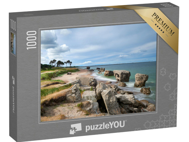 Puzzle 1000 pezzi „Rovine di bunker sulla spiaggia del Mar Baltico, Karosta a Liepaja, Lettonia“