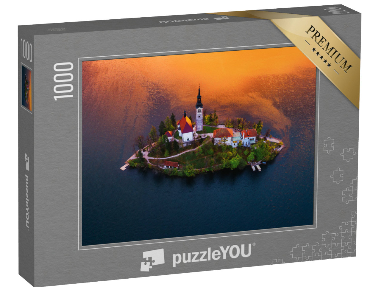 Puzzle 1000 pezzi „Chiesa dell'Assunzione nel lago di Bled, Slovenia“