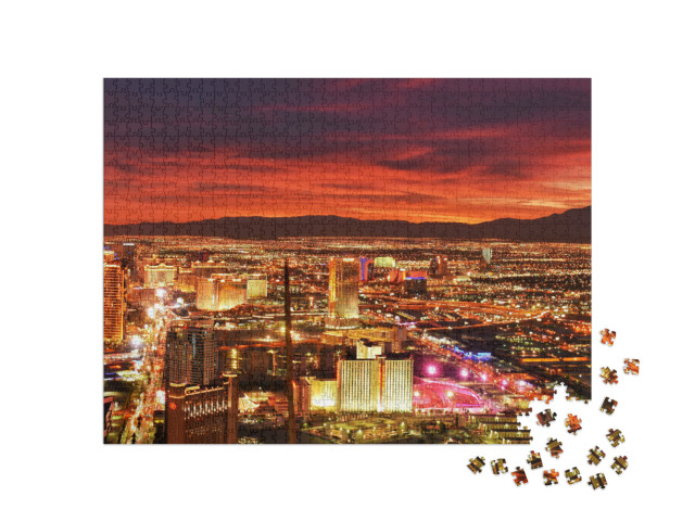 Puzzle 1000 pezzi „Las Vegas dopo il tramonto“