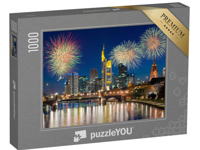 Puzzle 1000 pezzi „Fuochi d'artificio su Francoforte sul Meno, Germania“