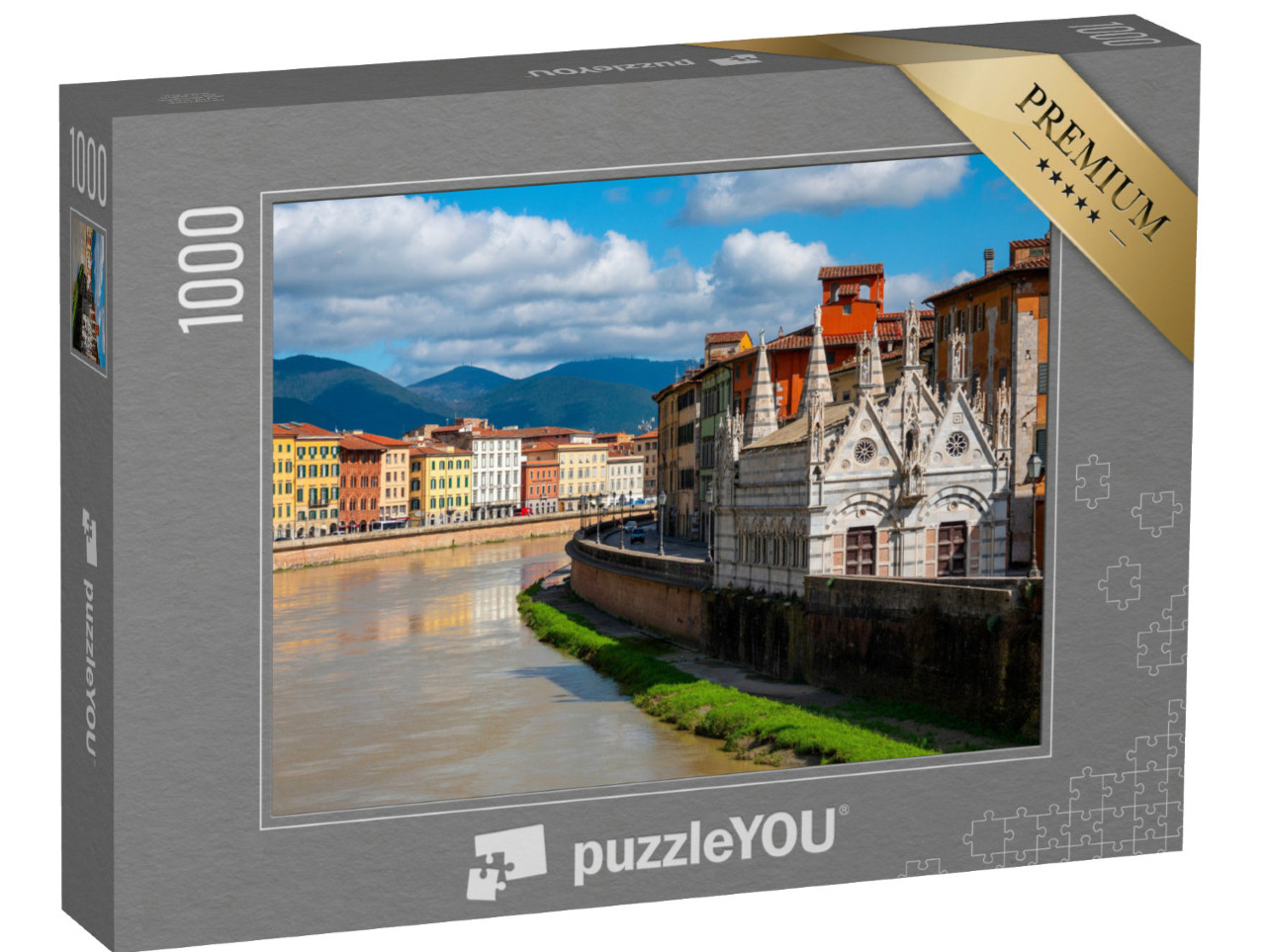 Puzzle 1000 pezzi „Kirche Santa Maria della Spina, eine gotische Kirche am Lungarno Gambacorti in Pisa“