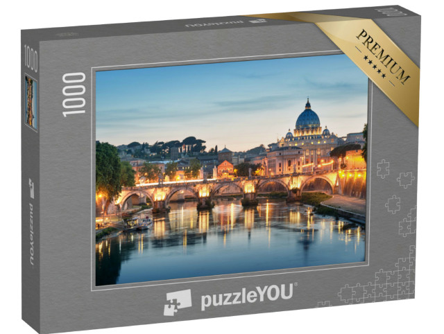 Puzzle 1000 pezzi „Foto notturna del fiume Tevere, Roma“