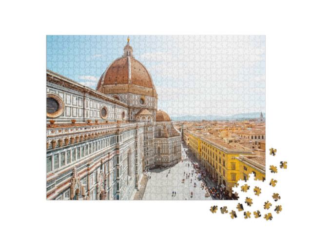 Puzzle 1000 pezzi „Chiesa di Santa Maria del Fiore e centro storico di Firenze“