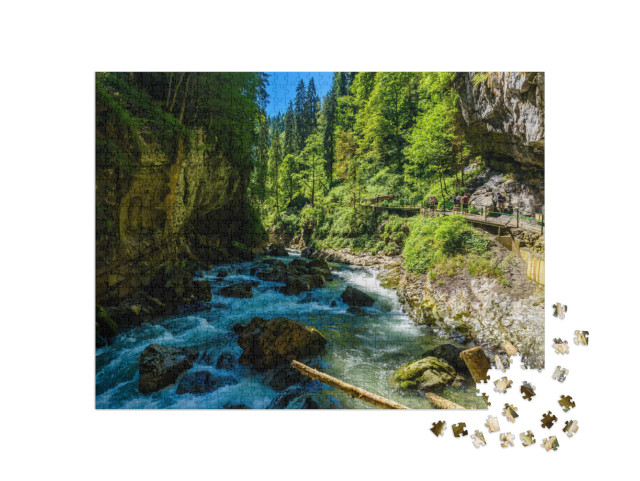 Puzzle 1000 pezzi „Wilde Breitachklamm, Baviera, Germania“