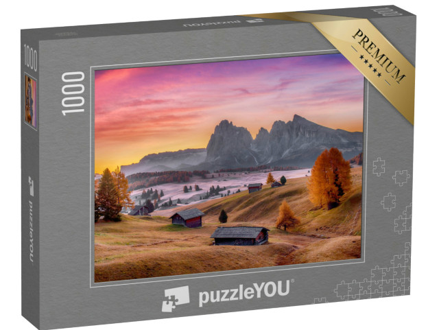 Puzzle 1000 pezzi „La valle dell'Alpe di Siusi nelle dolomiti italiane“