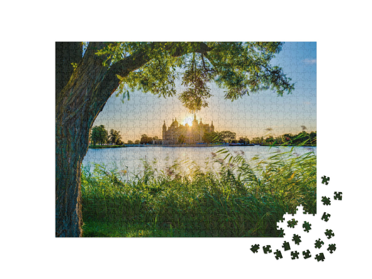 Puzzle 1000 pezzi „Il castello di Schwerin nella capitale del Meclemburgo-Pomerania Anteriore“