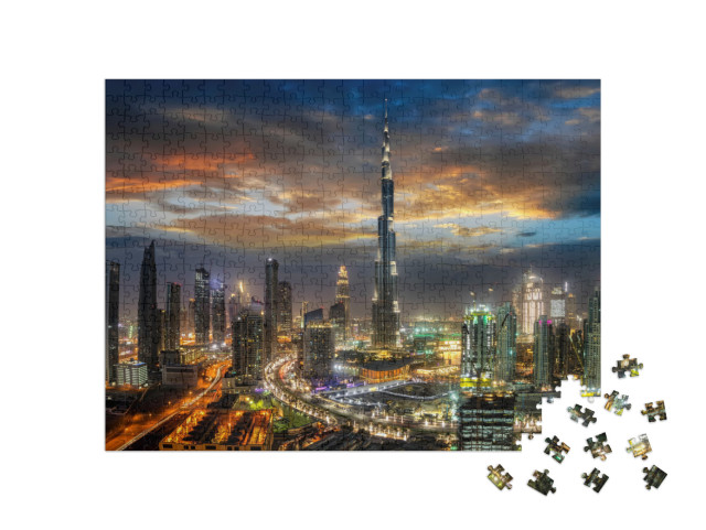 Puzzle 500 pezzi „Dubai Business Bay di notte“