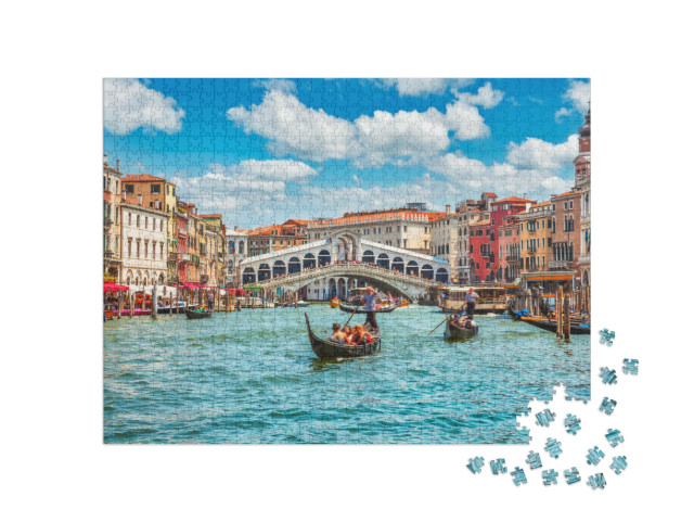 Puzzle 1000 pezzi „Ponte di Rialto sul Canal Grande a Venezia, Italia“