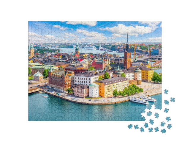 Puzzle 1000 pezzi „Vista del centro storico di Stoccolma, Svezia“