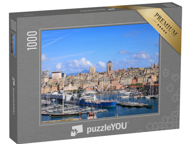 Puzzle 1000 pezzi „Paesaggio di Genova: vista del Porto Antico.“