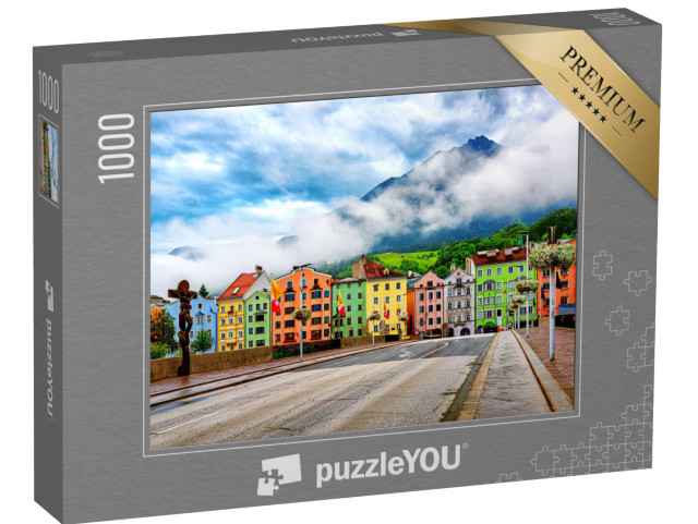 Puzzle 1000 pezzi „Case tradizionali colorate a Innsbruck, Austria“