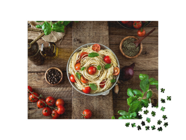 Puzzle 1000 pezzi „Pasta fresca con olio d'oliva e aglio“