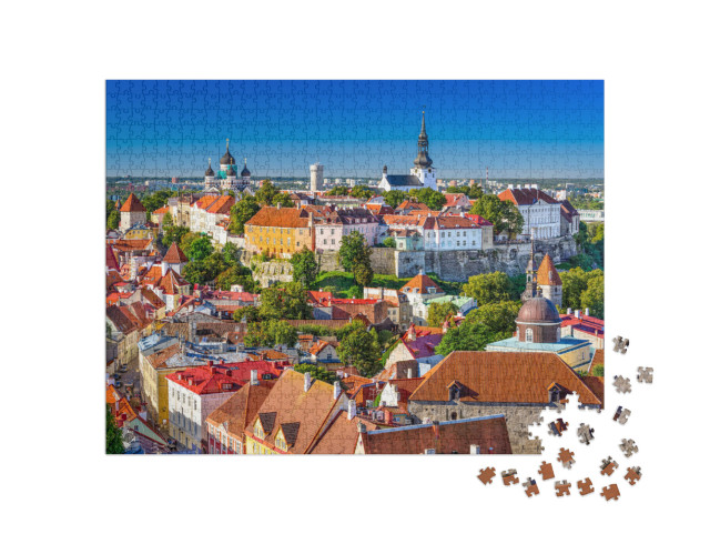 Puzzle 1000 pezzi „L'incantevole centro storico di Tallinn, Estonia“