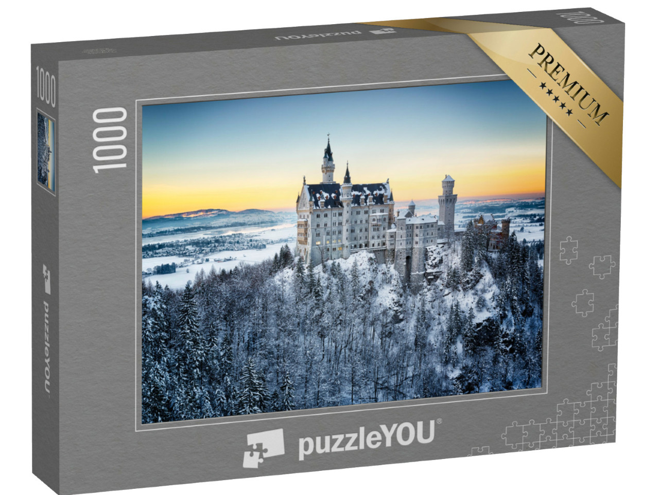 Puzzle 1000 pezzi „Il castello di Neuschwanstein in inverno“