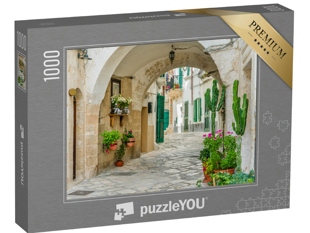 Puzzle 1000 pezzi „Scenario estivo a Monopoli, provincia di Bari, Puglia“