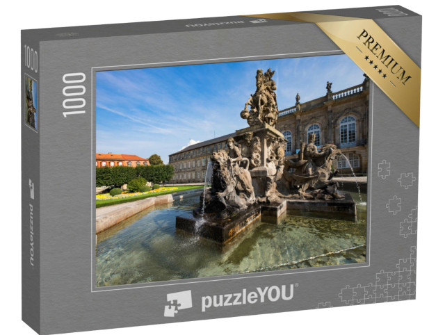 Puzzle 1000 pezzi „Fontana di fronte al Palazzo di Bayreuth, Germania“