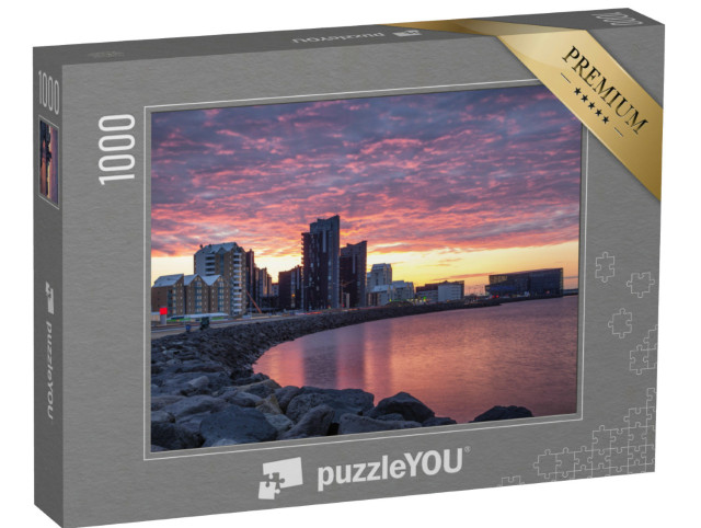 Puzzle 1000 pezzi „Tramonto su Reykjavik“