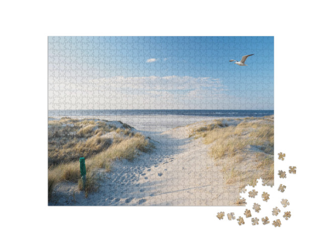 Puzzle 1000 pezzi „Spiaggia di sabbia bianca e dune del Mare del Nord“