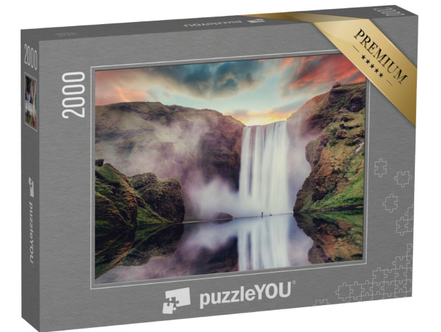 Puzzle 2000 pezzi „Cascata di Skogafoss in Islanda“