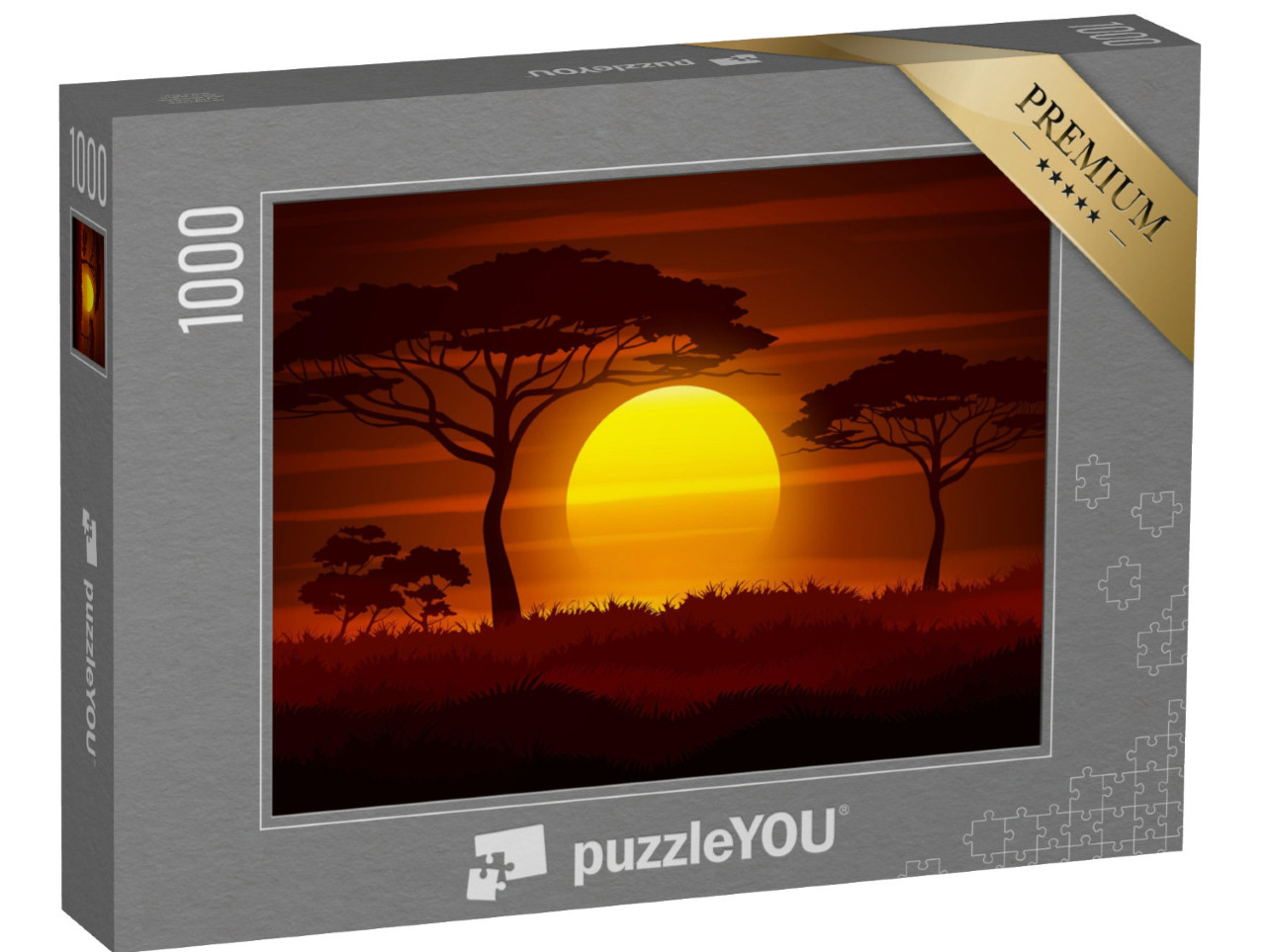 Puzzle 1000 pezzi „Tramonto nella savana africana“