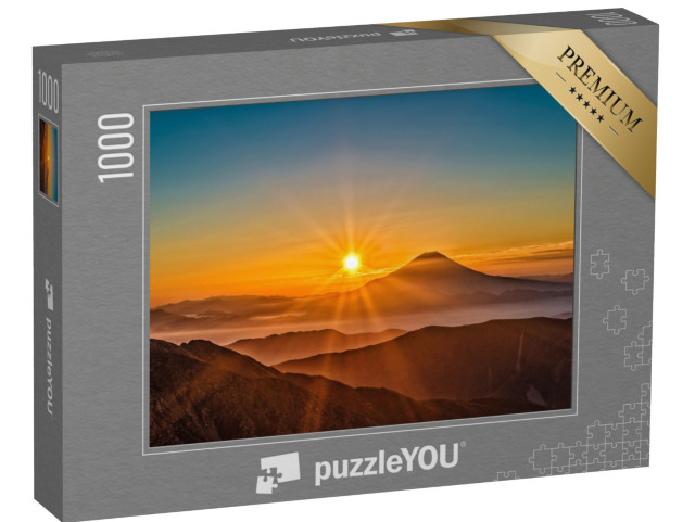 Puzzle 1000 pezzi „L'alba sul Monte Fuji in Giappone“