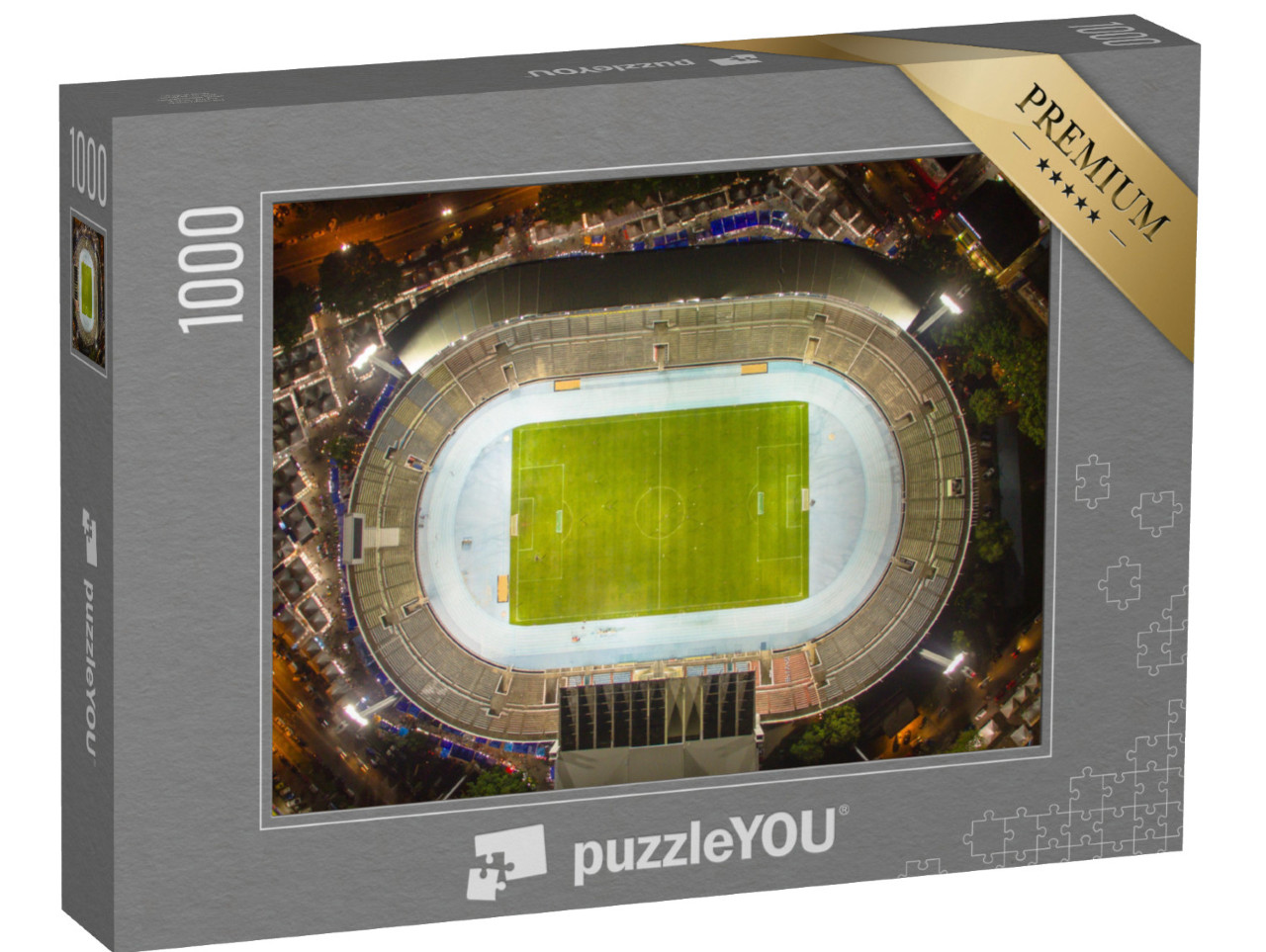 Puzzle 1000 pezzi „Vista a volo d'uccello: lo stadio di notte“