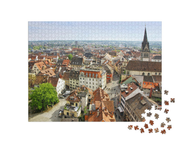 Puzzle 1000 pezzi „Città collegate: Costanza in Germania e Kreuzlingen in Svizzera.“