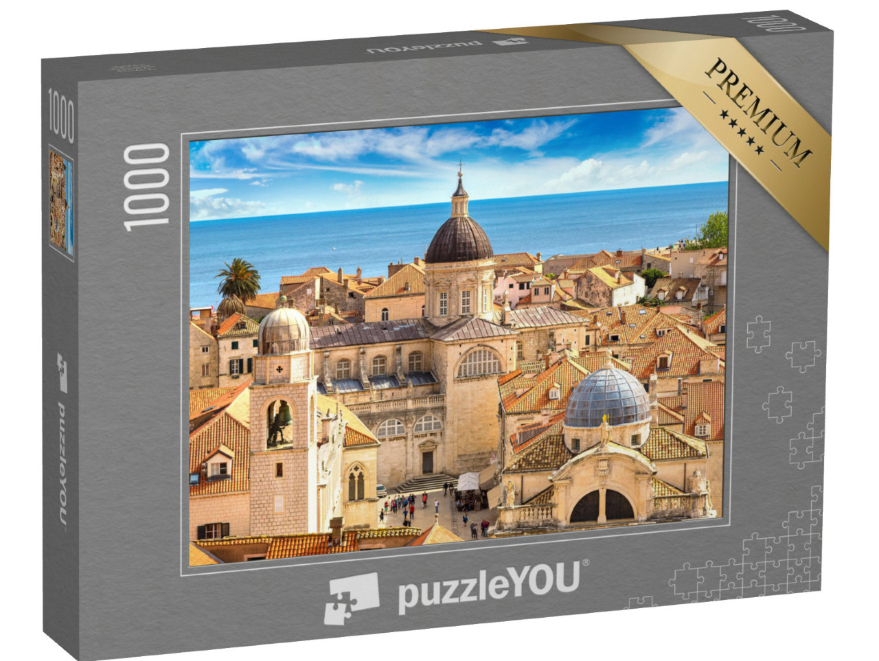 Puzzle 1000 pezzi „Il centro storico di Dubrovnik in una bella giornata estiva, Croazia“