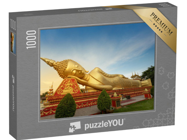 Puzzle 1000 pezzi „Statua dorata del Buddha reclinato a Vientiane, Laos“