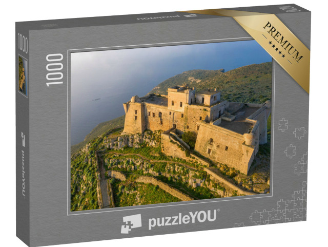 Puzzle 1000 pezzi „Il castello di Santa Caterina sull'isola di Favignana, in Sicilia, con il Mar Tirreno sullo sfondo“